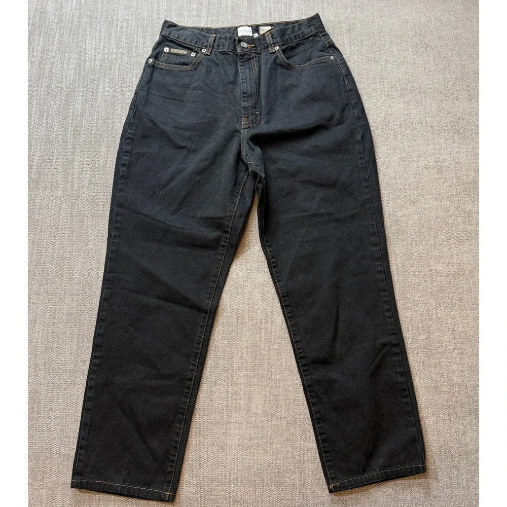 Calvin Klein Jeans Womens Black Wash Denim Straight Leg‎ Pants Size 12